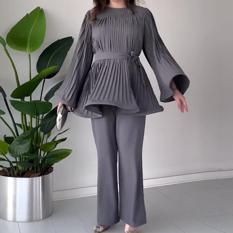 ZEILA – PLEATED TWO-PIECE SET